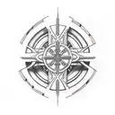 Cross as a spaceship tattoo design idea