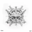 Cross as a spaceship tattoo design idea