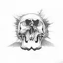 Skull with a plague effect leaking through the cracks in the skull tattoo design idea