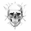 Skull with a plague effect leaking through the cracks in the skull tattoo design idea