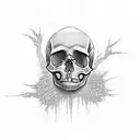 Skull with a plague effect leaking through the cracks in the skull tattoo design idea