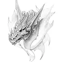 dragon and lightnings tattoo design idea