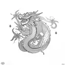 dragon and lightnings tattoo design idea
