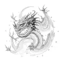 dragon and lightnings tattoo design idea