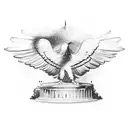 washington monument with an eagle flying  tattoo design idea