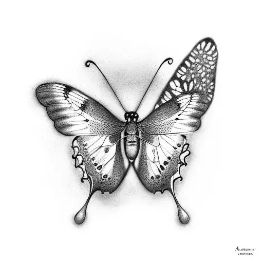 butterfly from anatomy books tattoo design idea