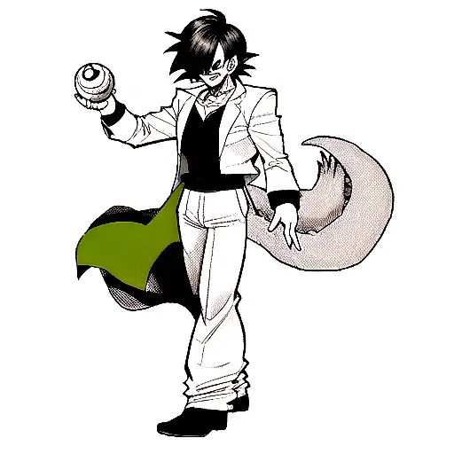 joker with a dragon ball in his hand tattoo design idea