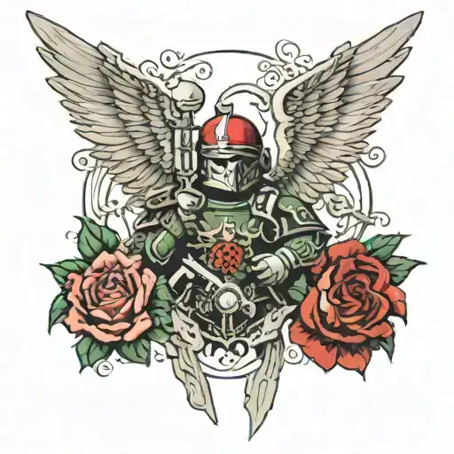 warhammer 40k Dark Angels tattoo design idea