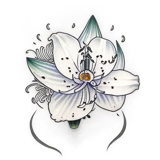 lily carnation snowdrop tattoo design idea