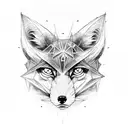 Dungeons and Dragons inspired fox wearing cloak. Full body standing on two legs. tattoo design idea