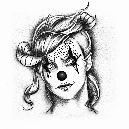 Clown  tattoo design idea