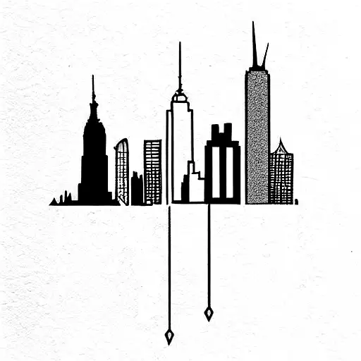 new york skyline tattoo design idea
