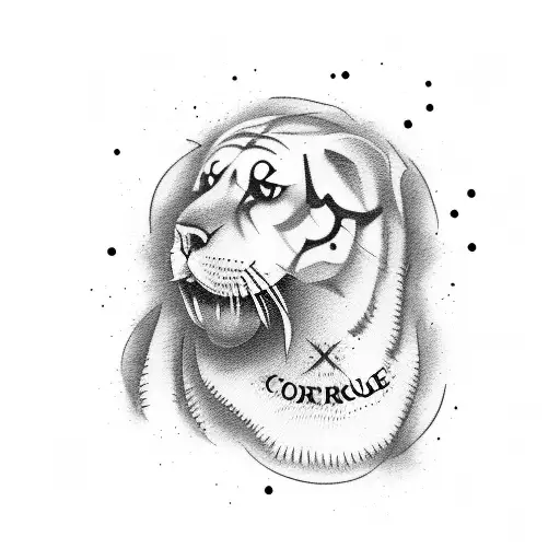 text "courage" in Punjabi language tattoo design idea