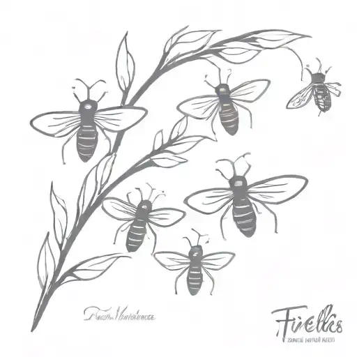 fireflies and tomb tattoo design idea