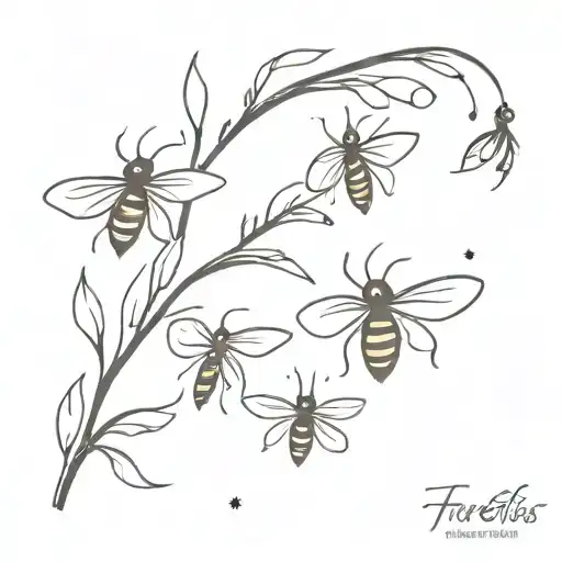 fireflies tattoo design idea