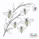 fireflies and tomb tattoo design idea