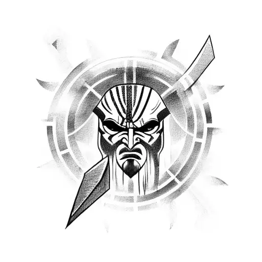 Tribal God Of War: Ragnarok Tattoo Idea - BlackInk AI