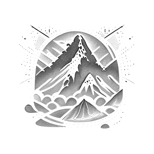  logo representing a volcano tattoo design idea