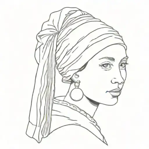 girl with a pearl earring by johannes vermeer tattoo design idea