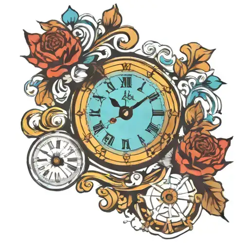 Dali clock tattoo design idea