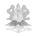 volcano tattoo design idea