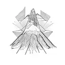 volcano tattoo design idea