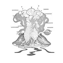 volcano tattoo design idea