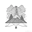 volcano tattoo design idea