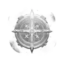 A viking shield adorned with intricate wood carvings tattoo design idea