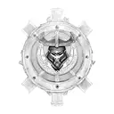 A viking shield adorned with intricate wood carvings tattoo design idea