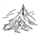 volcano tattoo design idea
