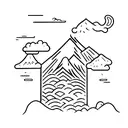 volcano tattoo design idea