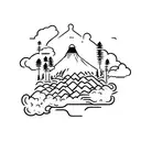 volcano tattoo design idea