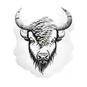 bison with aspen tree tattoo design idea