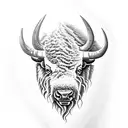 bison with aspen tree tattoo design idea