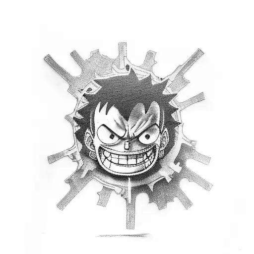gear 5 luffy tattoo design idea