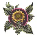 magenta jorge with sunflowers tattoo design idea