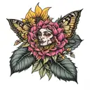 magenta jorge with sunflowers tattoo design idea