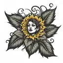 magenta jorge with sunflowers tattoo design idea