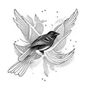 blackbird on a chest tattoo design idea