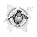 blackbird wings left and right and head in the middle tattoo design idea