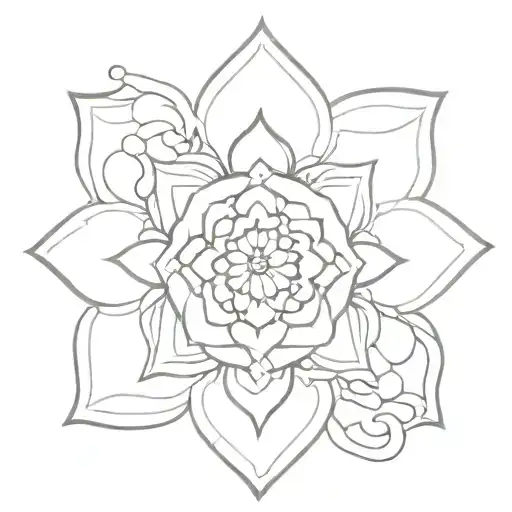 notes flowers mandala tattoo design idea