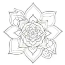 notes flowers mandala tattoo design idea