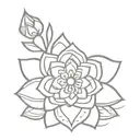 notes flowers mandala tattoo design idea