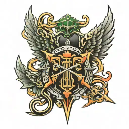 40k dark angels sigil art tattoo tattoo design idea