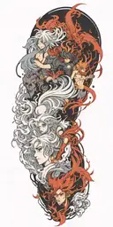 heaven versus hell tattoo design idea