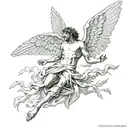 Icarus falling angel tattoo design idea