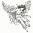 falling angel tattoo design idea