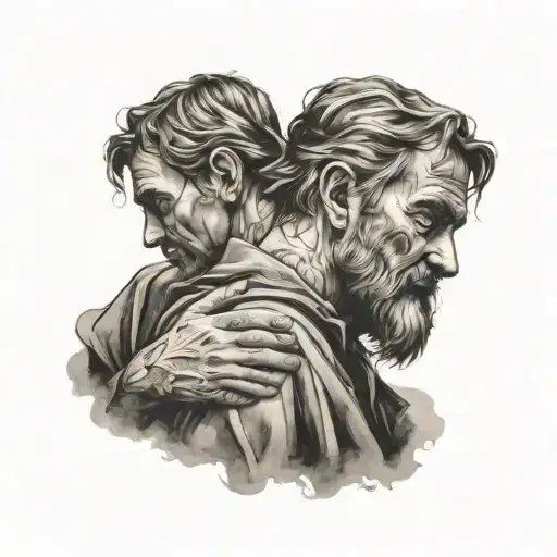 Black and Grey "Return Of The Prodigal Son" Tattoo Idea BlackInk AI