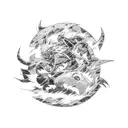 A dynamic and intense battle scene from Naruto featuring Akatsuki members and their unique abilities tattoo design idea